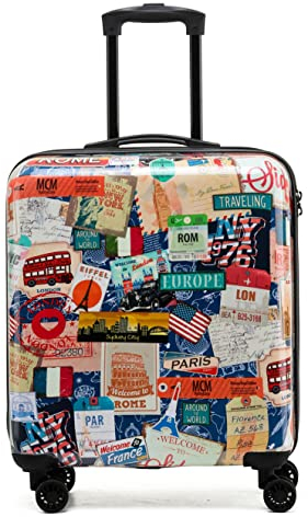 Flight Knight Gepackset - 8-Rad-Hartschalenkoffer - TSA-Verriegelung - Kabine und Check-in in ubergröße - easyJet, British Airways, Ryanair, Jet 2 Approved