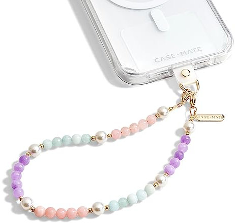 Case-Mate Phone Charm with Beaded Pearls & Gold - Detachable Phone Lanyard, Hands-Free Wrist Strap, Adjustable Phone Strap Grip for Women - iPhone 14 Pro Max/ 13 Pro Max/ 12 Pro Max/ 11 - Sugar Rush