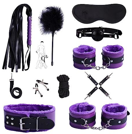 DYNLAB Interessantes Und Abwechslungsreiches 10-teiliges Yoga-Set Aus Ledermodell Zur Steigerung des Spaßes Im Leben [Lila Leder 10 Stück] 𝖘𝖊𝖝 𝖇𝖔𝖓𝖉𝖆𝖌𝖊