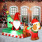 BLOOMWIN Aufblasbare Weihnachtsdeko Aussen - 2,5m Lang Aufblasbar Weihnachtsbeleuchtung Außen Figur Gnom Zwerg Dackel Schlitten Weihnachtsbaum Wetterfest XXL Deko Weihnachten Draußen Hof Garten