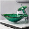 Grünes Lotusblatt, gehärtetes Glas, Waschbecken, Badezimmer-Waschbecken, Wasserhahn-Kombi-Set, Oben montiertes Badezimmer-Waschbecken-Waschset
