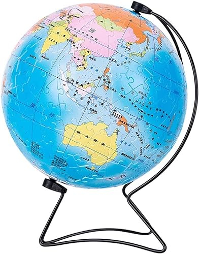 Praktische Weltkugel, chinesische Karte, DIY-Puzzle-Kugel, 15 cm Durchmesser, Blaue Puzzle-Globen, Studentenmontage, Globus der Welt, dekorativ
