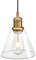 JIMUBEAM Lampada a sospensione da soffitto industriale vintage con paralume in vetro a imbuto trasparente, lampadario a sospensione retrò per isola della cucina, sala da pranzo, camera da letto