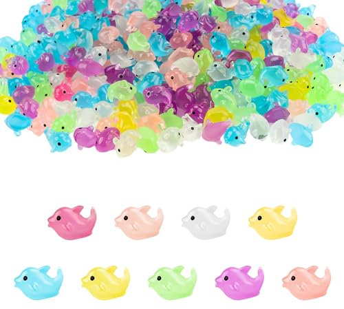 50 Stück Mini-Delfine, Mini-Leuchtharz-Delfine, Mini-Delfine aus Kunstharz, Mini-Delphin-Figuren, Mini-Tierfiguren, Delfine für Weihnachtsdekoration, Aquarium, DIY-Topf Mikrolandschaft