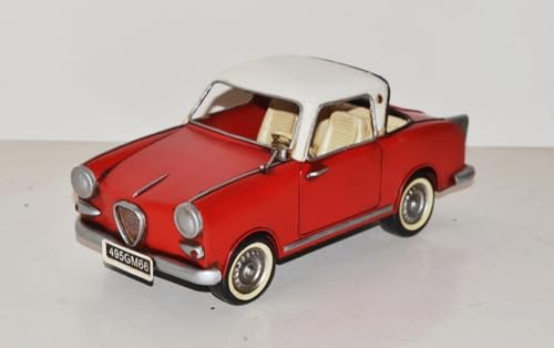 JS Garten Deko Blechauto Nostalgie Modellauto Goggo in rot Oldtimer Goggomobil TS 250 Coupe L 26 cm aus Blech