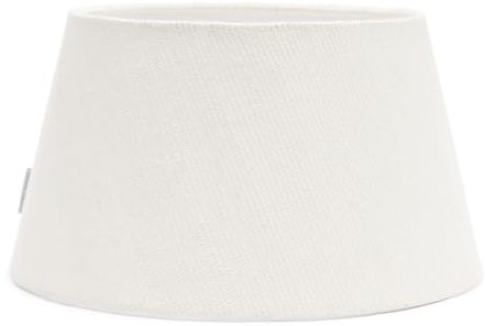 Riviera Maison Lampenschirm Weiß Leinen Ø 38 cm E27, Ovaler Lampenschirm für Stehlampe oder Tischlampe - Linen Taper Lampshade - (ØxH) 38x21