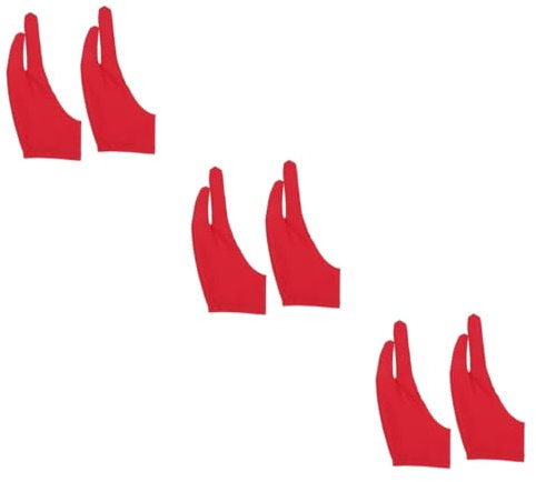 Beaupretty 6 Piezas guante de dos dedos de artista guantes para dibujar en tablet guantes finos artista dibujando guante de dos dedos guantes de artista antiincrustantes arco guantes de dedo