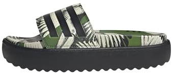 adidas Women's ADILETTE PLATFORM SLIDES, Crew Green/Core Black/Core Black, 8 UK