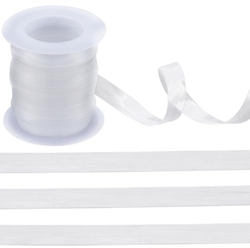 GORGECRAFT 2 Rolls 10m Clear Elastic Strap 10mm Wide Lightweight Transparent Invisible Stretch Bra Strap Band for DIY Shoulder Bra Lingerie Dance Swimwear Sportswear Cloth Sewing Project