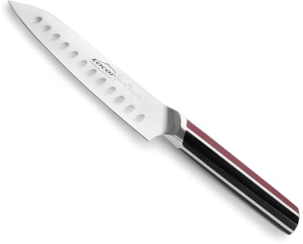 LACOR - 38223 - Cuchillo Santoku Elite, Acero Inoxidable, Filo Taper Grinding, Mango Antideslizante, Afilado y Resistente, Limpieza a mano, Apto para Cualquier Tipo de Carne y Pescado, 18 cm
