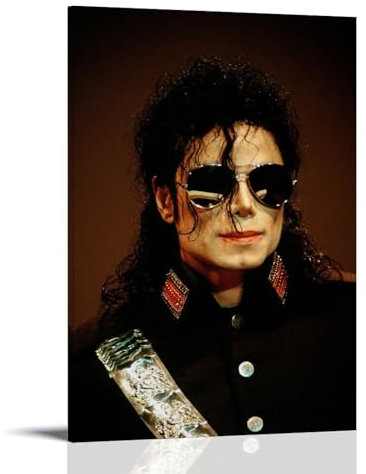 HAMAQAA Poster Michael Jackson mit Sonnenbrille, dekoratives Gemälde, Leinwand, Wandposter und Kunstdruck, modernes Familienschlafzimmer, Dekoration, Poster, 50 x 75 cm