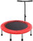 AJOIHASP Mini-Trainingstrampolin für Erwachsene – Indoor-Fitness-Rebounder mit Verstellbarer Griffstange für Kinder – mit Abdeckung und zum einfachen Verstauen zusammenklappbar