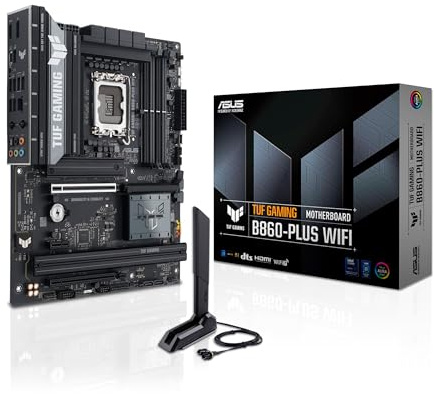 ASUS TUF Gaming B860-PLUS WiFi B860 LGA 1851 ATX Motherboard, Intel® Core™ Ultra Series 2 Ready, Advanced AI PC-Ready, 12+1+2+1 Stages, DDR5,PCIe 5.0, 3X M.2, Wi-Fi 7, 2.5Gb LAN, USB 20Gbps Type-C®