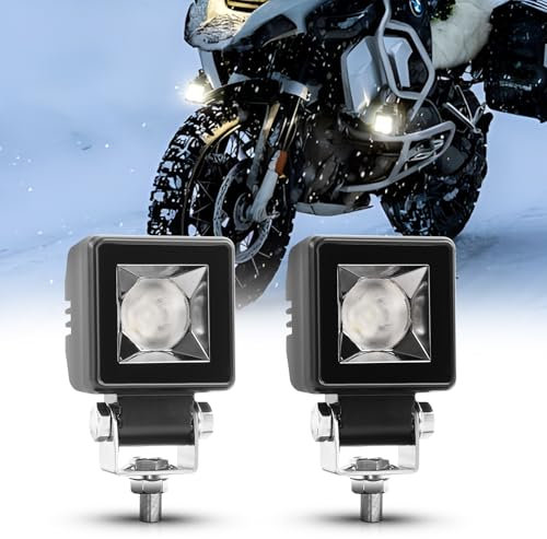 CO LIGHT 2 Stück 54W Motorrad Zusatzscheinwerfer LED 6500K Bernstein/Weiß Zweifarbige 12V 24V Motorrad Nebelscheinwerfer,Kompatibel mit Off-Road-Fahrzeugen, LKWs, ATVs, UTVs