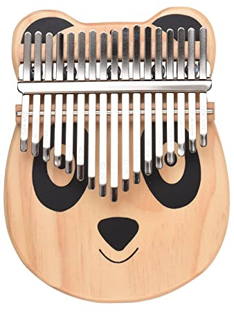 Eryue Daumenklavier Tragbares Kalimba-Klavier MIT 17 Tasten, Kiefernholz, Mittragetasche, Stimmhammer, Reinigfragte, Auf (Katze)