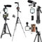 Kit Prise Vue Vidéo, Kit Vlog Professionnel pour Smartphone et Appareil Photo : Microphone, Lumière LED, Trépied Réglable, Support Téléphone, Idéal pour Youtube, TikTok, Live Streaming, Photographie