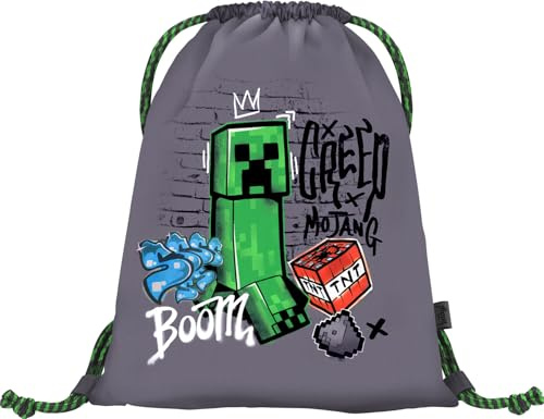 Minecraft Turnbeutel Sportbeutel Kinder Mädchen Jungen - Minecraft II | Schuhbeutel für Sport Turnsackerl oder Jungensack für Schuhe oder Gymnastik mit dem Motiv des beliebten Computerspiels.