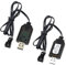 2 Stück RC Ladekabel 7,4V Ladegerät USB Kabel mit SM-3 PIN Stecker, Drohnen, kompatibel mit RC Autos, Quadcopter, ferngesteuerten Spielzeugen, Sicheres Laden mit Überladeschutz und LED-Anzeige