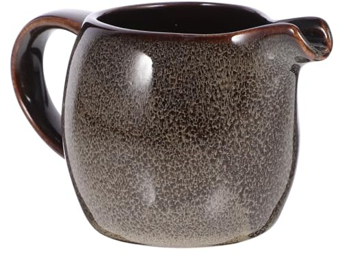 Milch Milchkännchen mit Deckel Motta Milchkännchen: Keramik grau 4.33x2.68x2.13 Zoll Milchtopf mit Ausgießer Milchkanne mit Deckel Milchtopf Emaille Haushalt Tischdeko für Haushalt Küche