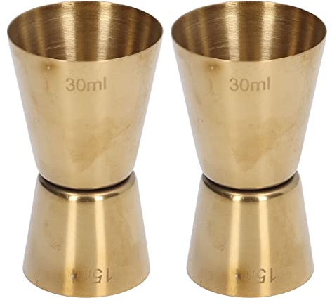 Jigger pour le Barman 2Pcs, Jigger de Cocktails à Double Tête, Barre de Bar à la Maison Cuisine Outils de Barman pour Hôtels, Cafés et Autres Lieux de Divertissement (15 / 30ml)