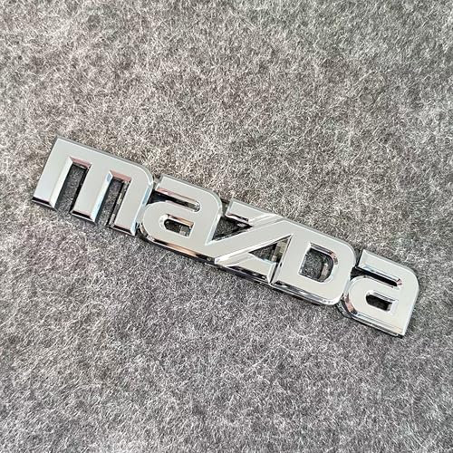 xiaodiao Durable Autoembleme kompatibel mit dem Mazda CX-50 2022-2025 - Abdeckungen für Frontkofferraum, Heckkofferraum & Lenkrad | Schwarz, Silber, Carbonfaser | Snap-On & Klebend, Letter-Silver