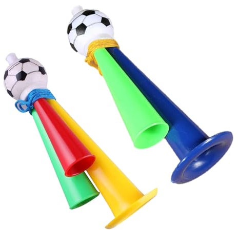 Generisch Vuvuzela Stadium Horn - Blow Horn Lärmmacher | Bunte Geburtstagsfänger mit Mini -Fußball, Signalboothorn, persönlicher Sicherheitshornalarm, für Bootfahren, Sportveranstaltungen und Partys