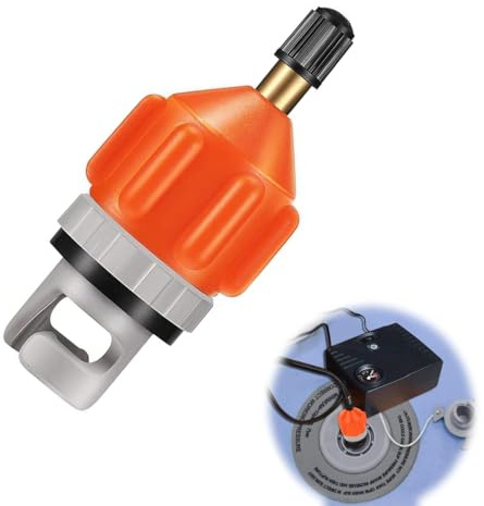 Uqingo Stand Up Paddle Board Pumpe Zubehör, Sup Adapter für Kompressor, Kajak Stand-up Paddel Motor Ventiladapter - Orange