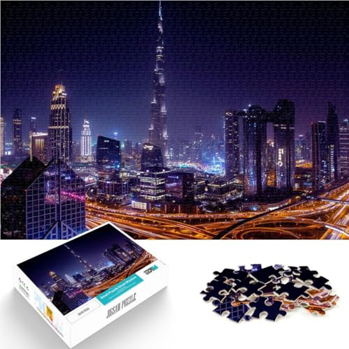 Puzzle 1000 Teile für Erwachsene “Dubai Reisen Burj Khalifa” Aus Karton，ab 14 Jahren Lernspielzeug zum Lernen Angebot als Geschenk für die ganze Familie。Größe：26x38cm/10.2x14.9Zoll