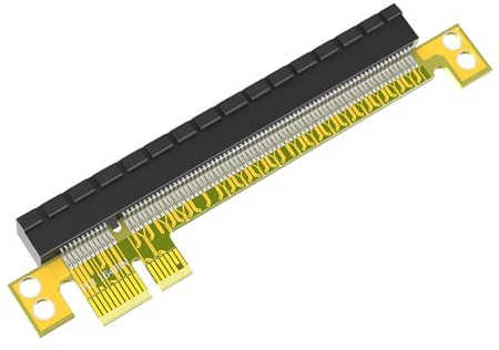 WLGQ PCI-E Riser Card 180 Grad Winkel Adapter, PCI Express 1X auf 16X Verlängerungskarte mit 6-poligem Stromanschluss, Low-Profile GPU Riser für Mining Rig, Desktop PC Builds - 1 Pack