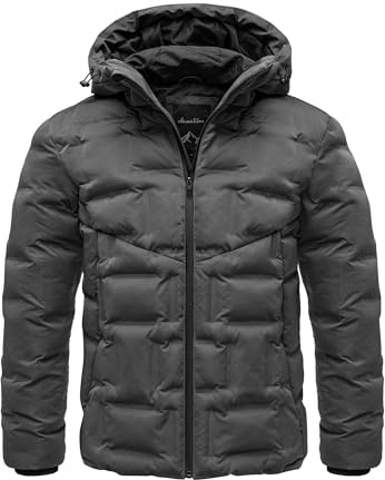 Amaci&Sons Herren Gefütterte Dicke Winter Jacke für Männer mit Kapuze 9127