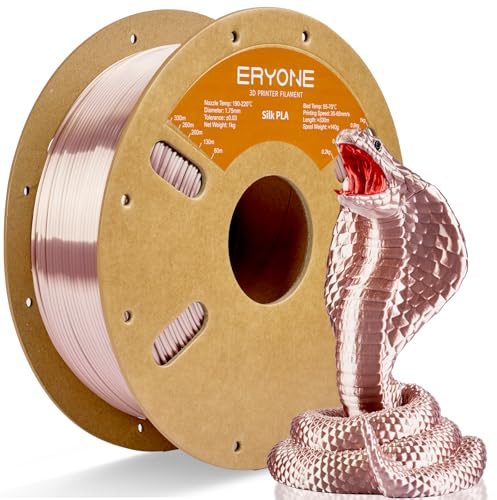 ERYONE Silk PLA Filament 1.75 mm, 3D Drucker Filament PLA Silk,+/- 0.03 mm, 1 kg/Spule, Seiden PLA Champagne Pink