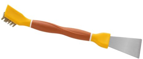 Gatuida Cepillo de Limpieza Doble Cabeza para Encimeras Herramienta Multifunción de Acero Inoxidable Resistente Cepillo para Limpieza Detallada de Vitrocerámica y Ranuras Cocina Mango