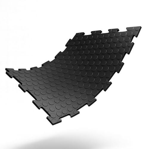 30x Gewerbeboden PVC Fliesen Noppen 48x48cm - VDP I Garagenboden Fliesen I Garagenboden klickfliesen I Garagenfliesen I Industrieboden I Werkstattboden I rutschfest & wasserdicht schwarz