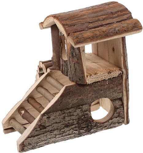 VALICLUD Hamsterholzhaus Burgform, Warmes Versteck für Kleintiere