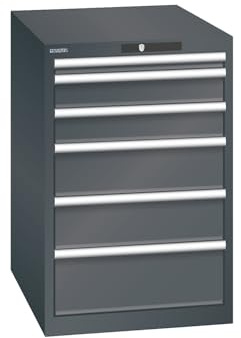 kaiserkraft | ESD-Schubladenschrank | BxTxH 564 x 725 x 850 mm | 6 Schubladen | Traglast 75 kg | anthrazitgrau