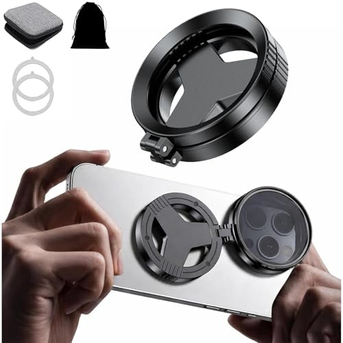Filtro magnetico anti-riflesso per telefono, CPL 52 mm + filtro per fotocamera a stella e polarizzatore, attacco magnetico portatile pieghevole HD per iPhone, Samsung e Android (3)