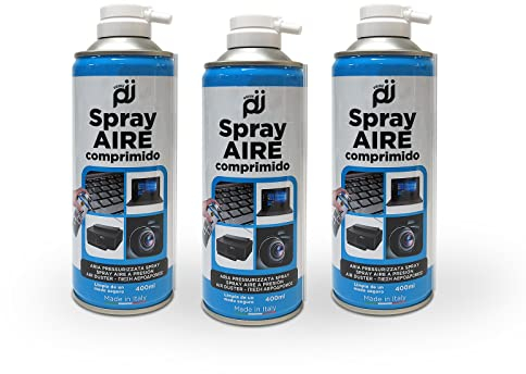 PRIME JJ- PACK 3 Spray de Aire comprimido a base de gas para limpieza de material electrónico, 400 ml (3)