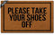 MsMr Doormat Entrance Floor Mat Funny Door Mat Please Take Your Shoes Off Designed Non-Slip Doormat 23.6 by 15.7 Inch Non-Woven Fabric