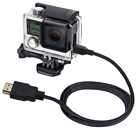 Puluz Câble vidéo 19 broches HDMI vers Micro HDMI pour GoPro Hero4/3+/3, Sony, LG, Panasonic, Canon, Nikon, Smartphones et appareils photo 1,5 m