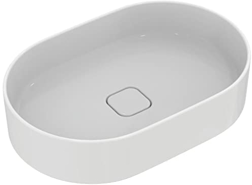 Ideal Standard - Strada II, ovales Waschbecken, 60 cm, zum Aufstellen auf der Oberseite, ohne Wasserhahnloch, ohne Überlaufloch, weiß