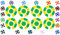 Acclaim Lawn Bowls Identification Stickers Markers Standard 5.5 cm Diameter 2 Full Sets Of 4 Self Adhesive Segmented Two Colour (Green/Yellow)