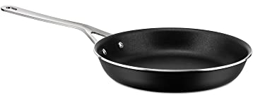 Alessi Pots&Pans Padella al, Alluminio con Rivestimento Antiaderente, Inossidabile 18/10, Fondo in Acciaio Magnetico Adatto Anche alla Cottura a Induzione, Nero, 24 cm