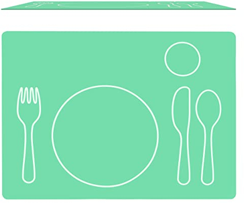 Montessori Set de Table pour Enfant, Plastique, Lavable – Vert