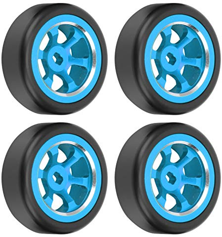 RC Drift Reifen, Hochwertige Metall Felgen für präzises Driften, 1/28 Scale Reifen, 4er Set, für RC Fahrzeug Enthusiasten, Drift Wettkämpfe und Hobby Rennen