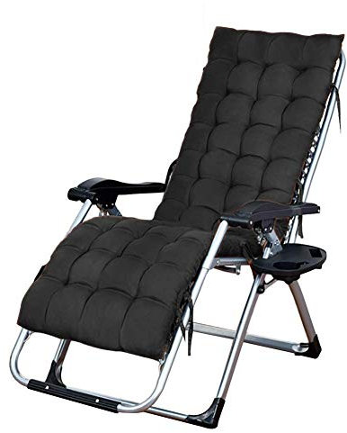 Klappstuhl mit Liegestuhl Klappstuhl Klappstuhl Geeignet für Gärten, Innenhöfe, Schwimmbäder usw. 65x75x115cm Multifunktionsstuhl (Farbe: Schwarz + Matte)