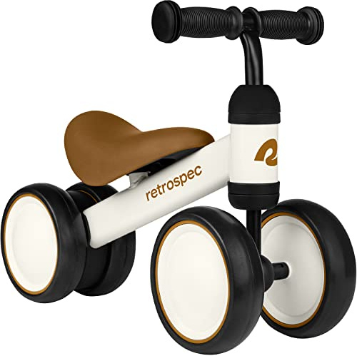 Retrospec Cricket Baby Balance Bike, 4-Wheel Ride-On Toy for Ages 12-24 Months – First Bike & Toddler Bike for 1 Year Old Boys & Girls, First Birthday Gift