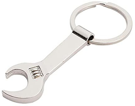 TOSSPER Eco-Friendly Silver Metal Spanner Keyring Beer Bottle Opener Key Chain Wedding Favor Gifts