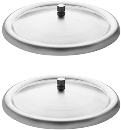 Cabilock 2 Stücke Tasse Deckel Edelstahl Tasse Abdeckungen Staubdichte Becher Deckel Tassendeckel Glasabdeckung für Tassen Becher Trinkgläser Weinglas Bierkrug Schüssel 14cm