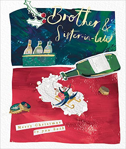 Brother & Sister-in-Law Festive Cheer Beer Christmas Card Xmas Greeting Cards 495021