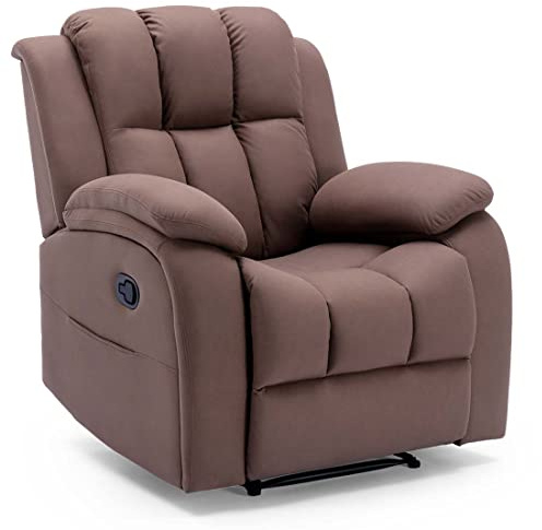 More4Homes BROOKLINE FABRIC LATCH RECLINER GAMING CINEMA LOUNGE SOFA CHAIR MOCHA